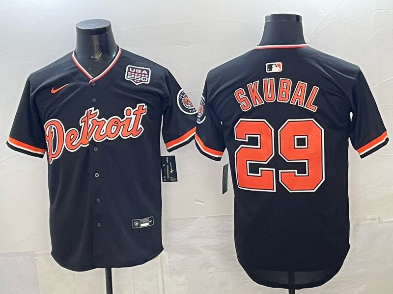 Men Detroit Tigers #29 Skubal black Game Nike MLB Jersey 2026005->detroit tigers->MLB Jersey